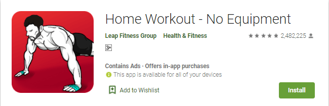 aplikasi kesihatan home workout